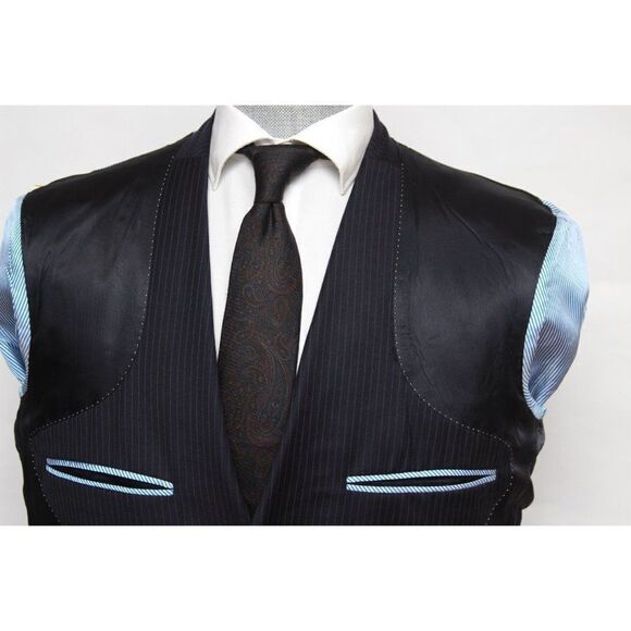 Tommy Hilfiger Mens 2-Bttn Blazer Sport Coat Jacket Navy Striped 40L E081251 - Picture 10 of 15